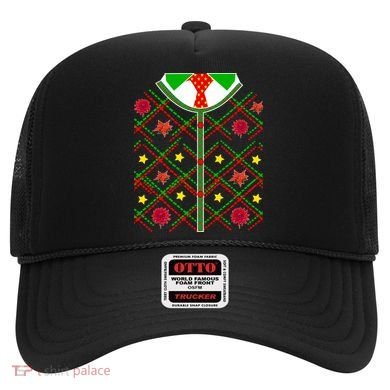Ugly Christmas Cardigan Tie Sweater Hat