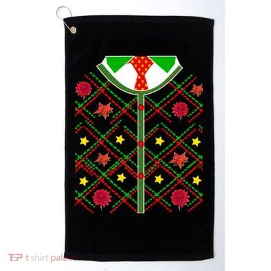 Ugly Christmas Cardigan Tie Sweater Golf Towel
