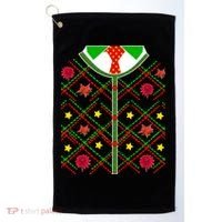 Ugly Christmas Cardigan Tie Sweater Golf Towel thumb 0