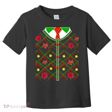Ugly Christmas Cardigan Tie Sweater Toddler T-Shirt