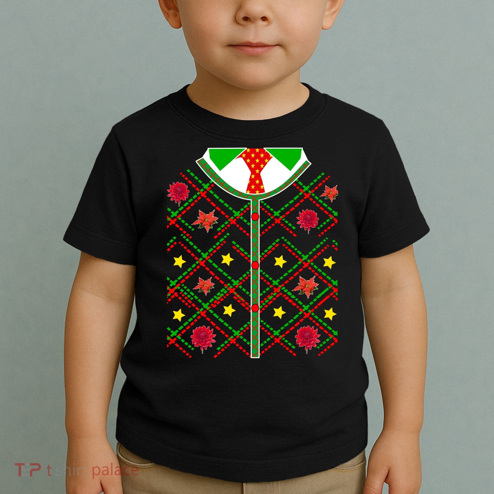 Ugly Christmas Cardigan Tie Sweater Toddler T-Shirt