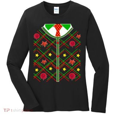 Ugly Christmas Cardigan Tie Sweater Women's Long Sleeve Shirt
