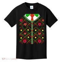 Ugly Christmas Cardigan Tie Sweater Kids T-Shirt thumb 0