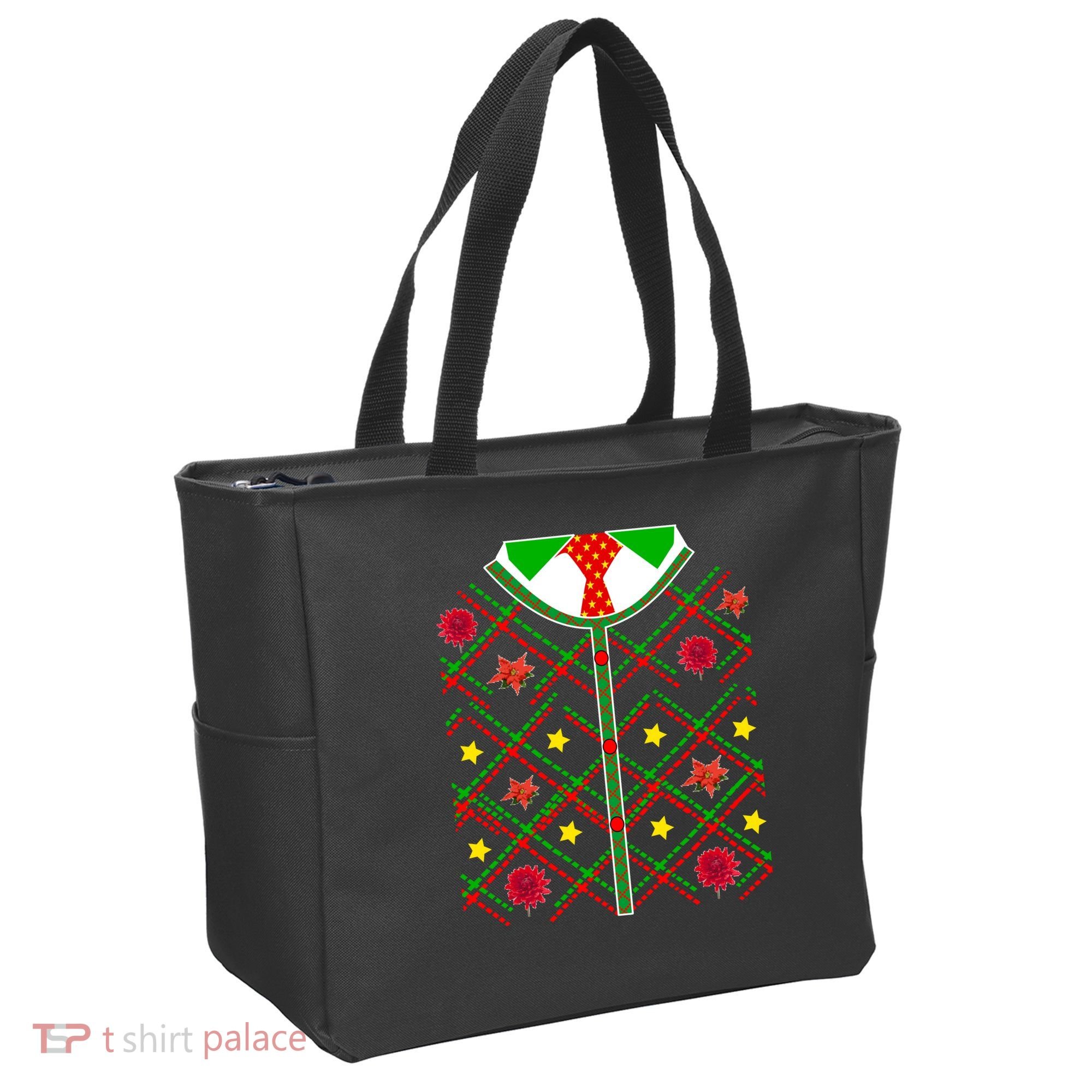 Ugly Christmas Cardigan Tie Sweater Tote Bag