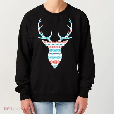 Ugly Christmas Pattern Deer Women's Sweatshirt