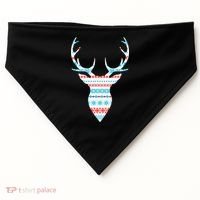 Ugly Christmas Pattern Deer USA-Made Doggie Bandana thumb 0