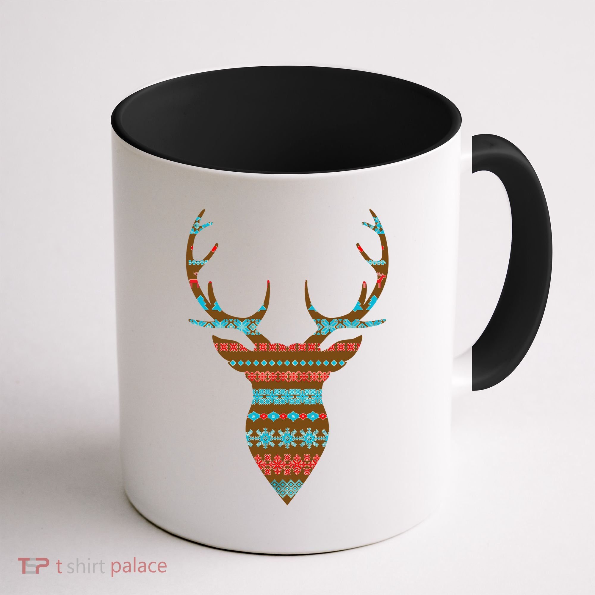 Ugly Christmas Pattern Deer Coffee Mug