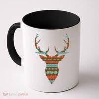 Ugly Christmas Pattern Deer Coffee Mug thumb 0