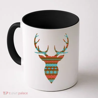 Ugly Christmas Pattern Deer Coffee Mug