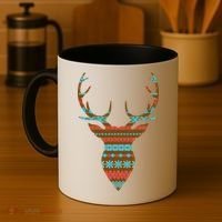 Ugly Christmas Pattern Deer Coffee Mug thumb 4