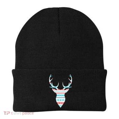 Ugly Christmas Pattern Deer Beanie