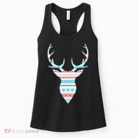 Ugly Christmas Pattern Deer Women's Tank Top thumb 0