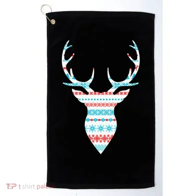 Ugly Christmas Pattern Deer Golf Towel
