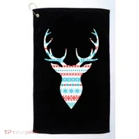 Ugly Christmas Pattern Deer Golf Towel thumb 0