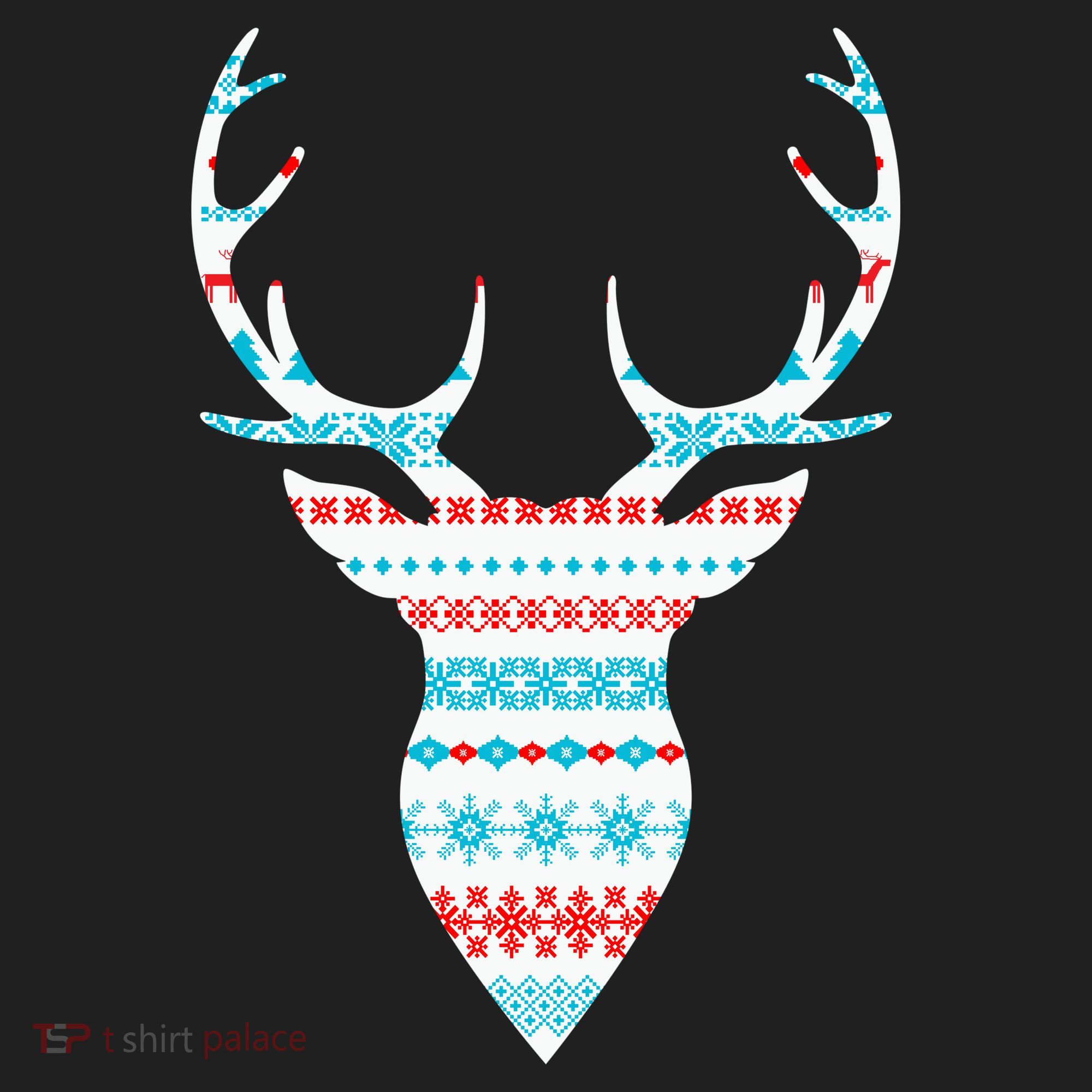 Ugly Christmas Pattern Deer Golf Towel