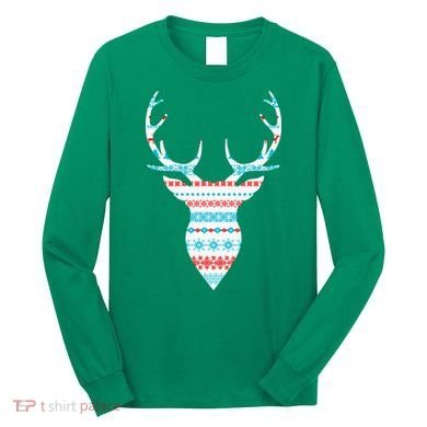 Ugly Christmas Pattern Deer Long Sleeve Shirt