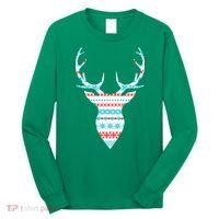 Ugly Christmas Pattern Deer Long Sleeve Shirt thumb 0