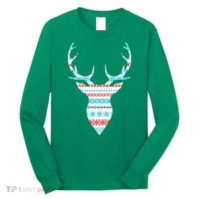 Ugly Christmas Pattern Deer Long Sleeve Shirt