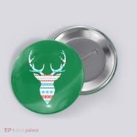 Ugly Christmas Pattern Deer Button thumb 0