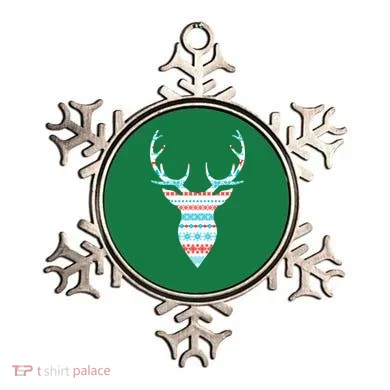Ugly Christmas Pattern Deer Ornament