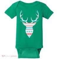 Ugly Christmas Pattern Deer Baby Bodysuit thumb 0