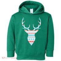 Ugly Christmas Pattern Deer Toddler Hoodie thumb 0