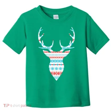 Ugly Christmas Pattern Deer Toddler T-Shirt