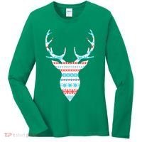 Ugly Christmas Pattern Deer Women's Long Sleeve Shirt thumb 0