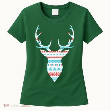 Ugly Christmas Pattern Deer Women's T-Shirt