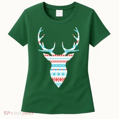 Ugly Christmas Pattern Deer Women's T-Shirt