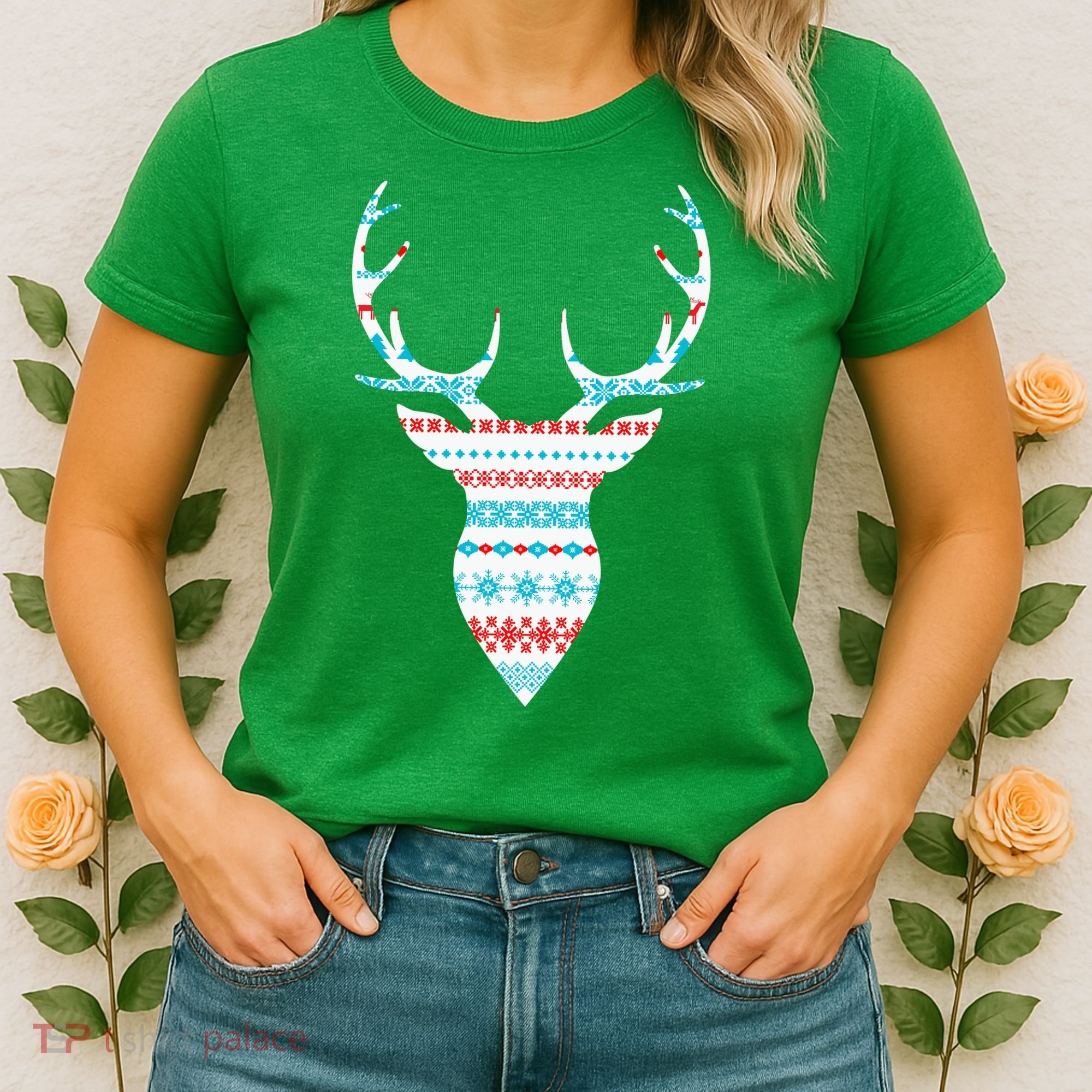 Ugly Christmas Pattern Deer Women's T-Shirt