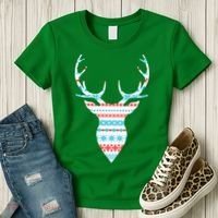 Ugly Christmas Pattern Deer Women's T-Shirt thumb 3