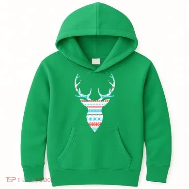 Ugly Christmas Pattern Deer Kids Hoodie