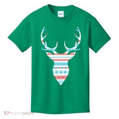 Ugly Christmas Pattern Deer Kids T-Shirt