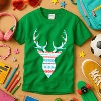 Ugly Christmas Pattern Deer Kids T-Shirt thumb 3