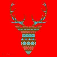 Ugly Christmas Pattern Deer Santa Hat thumb 1