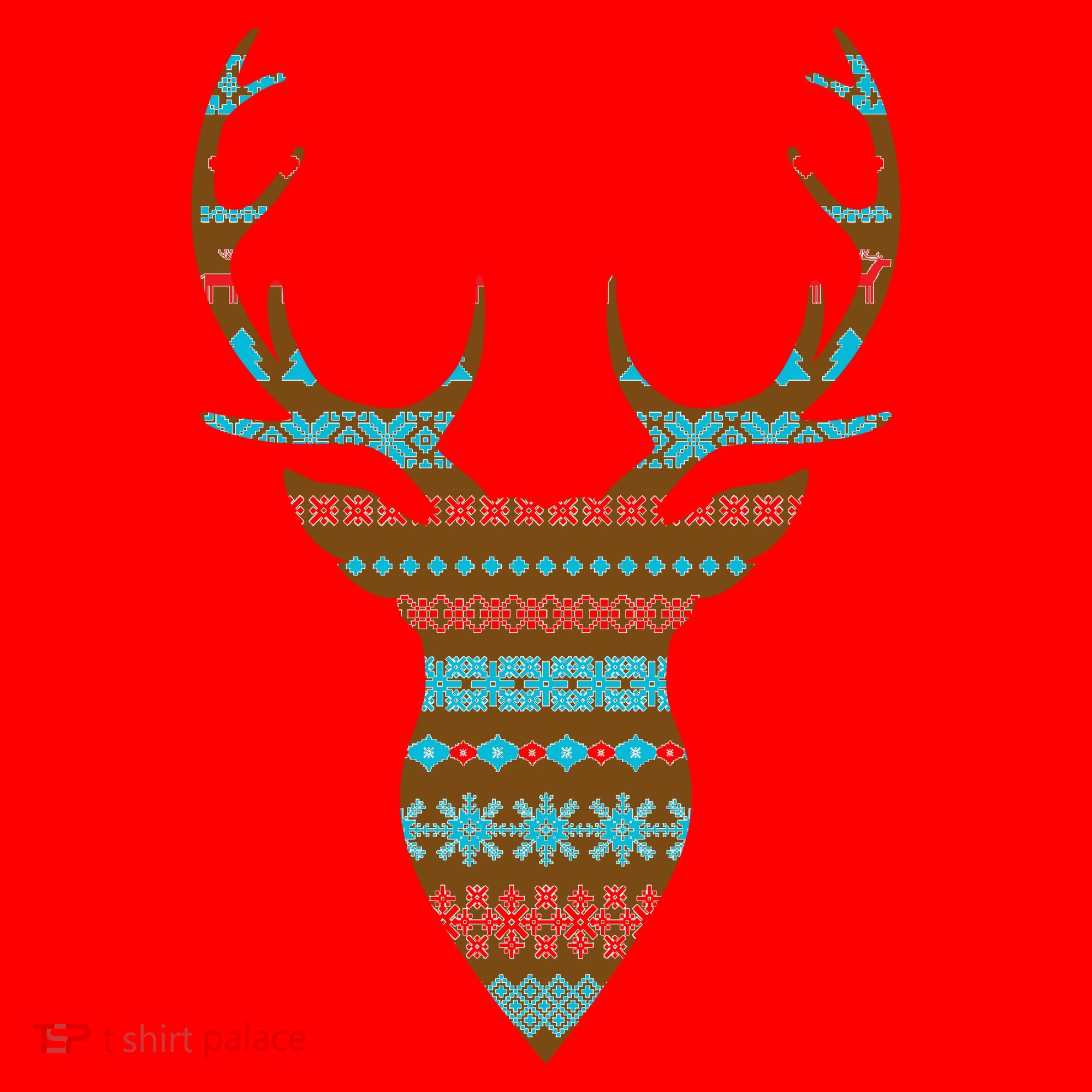 Ugly Christmas Pattern Deer Santa Hat