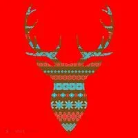 Ugly Christmas Pattern Deer Santa Hat thumb 1