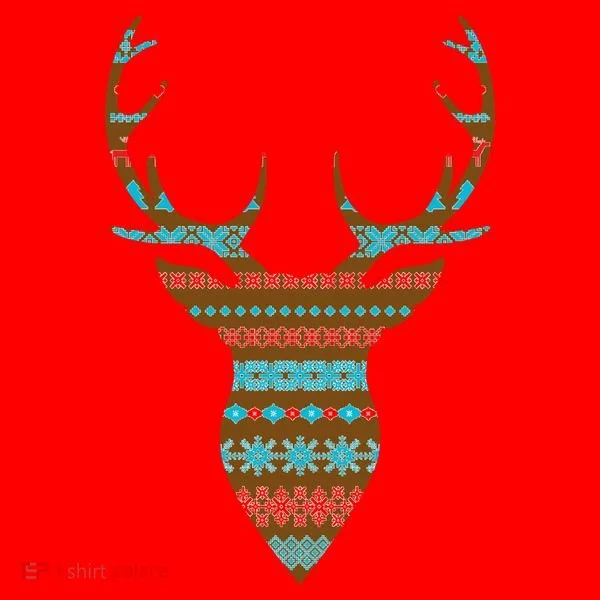 Ugly Christmas Pattern Deer Santa Hat
