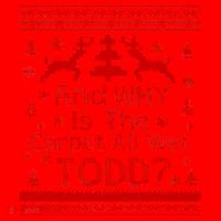 Ugly Christmas Sweater: And Why Is The Carpet Wet Todd Santa Hat thumb 1