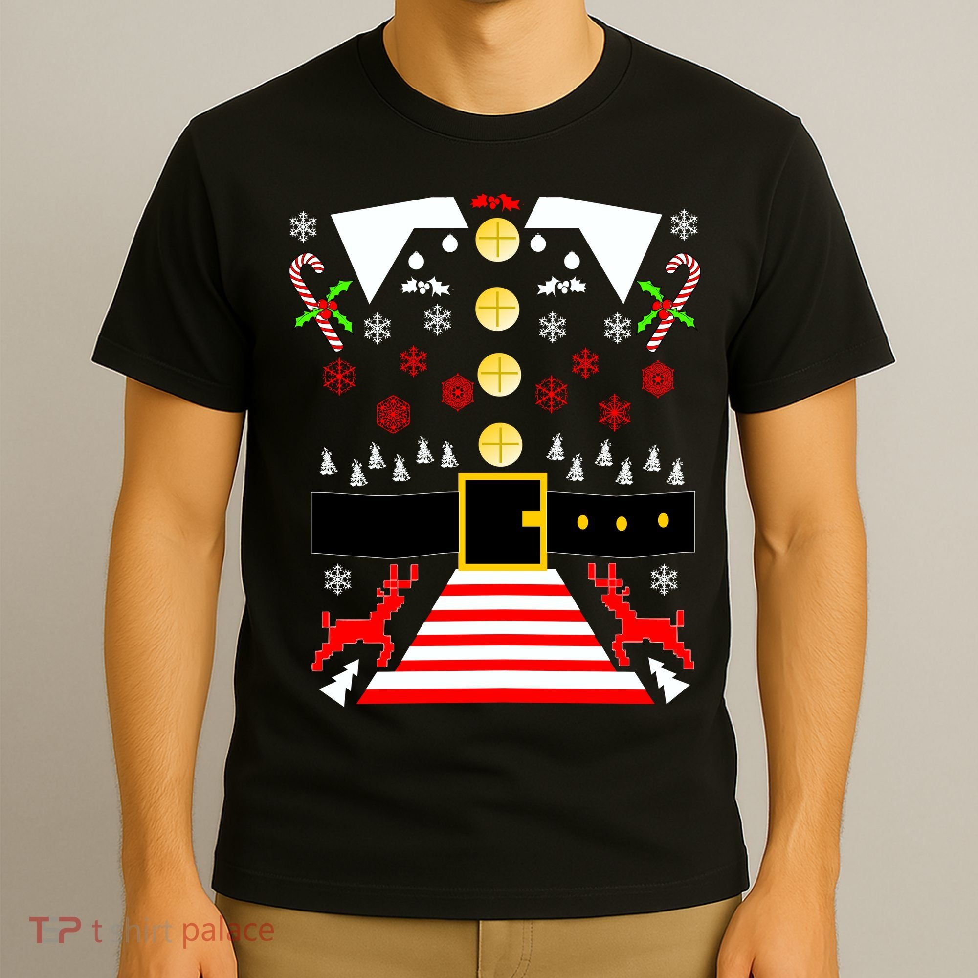 Ugly Christmas Sweater Elf Costume T-Shirt