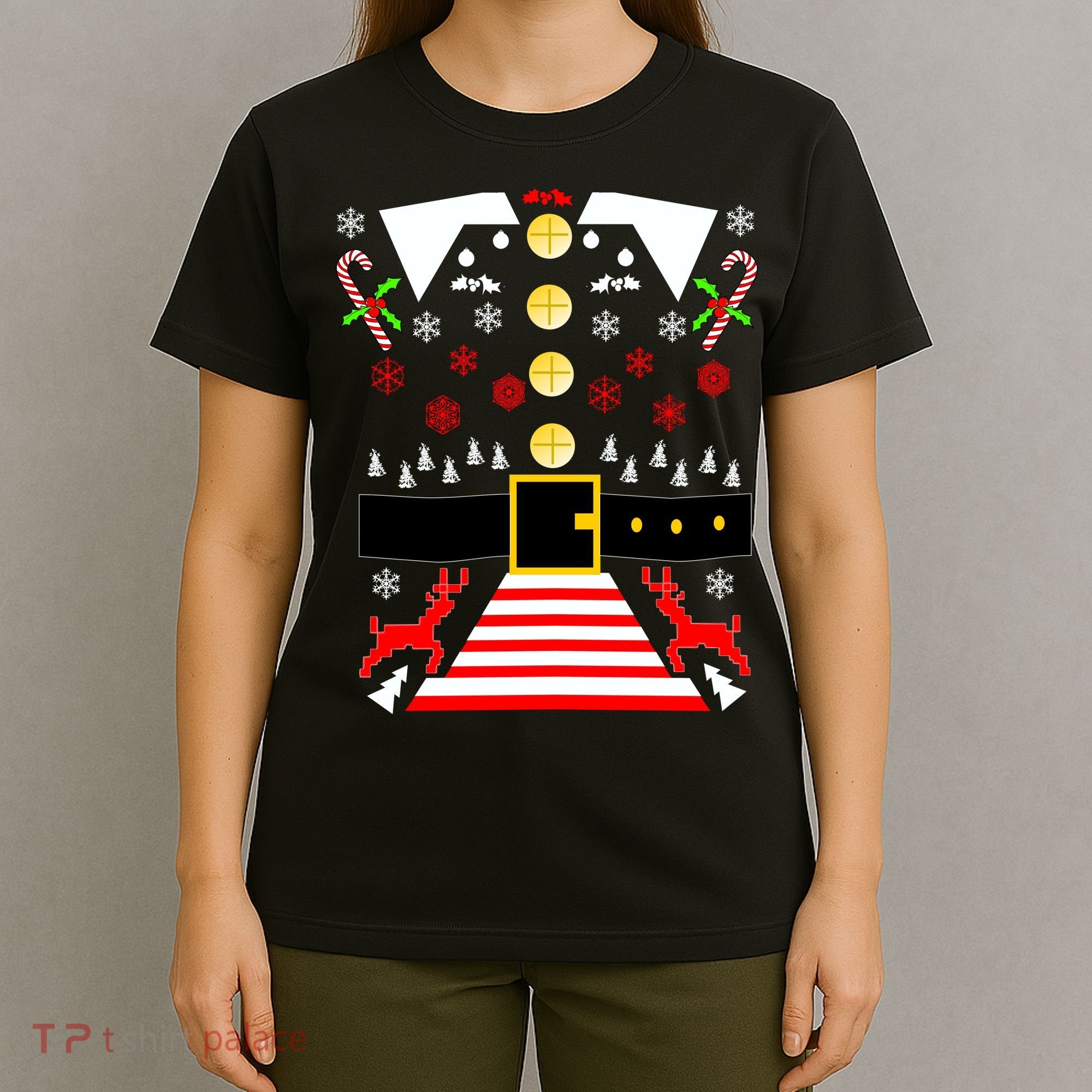 Ugly Christmas Sweater Elf Costume T-Shirt