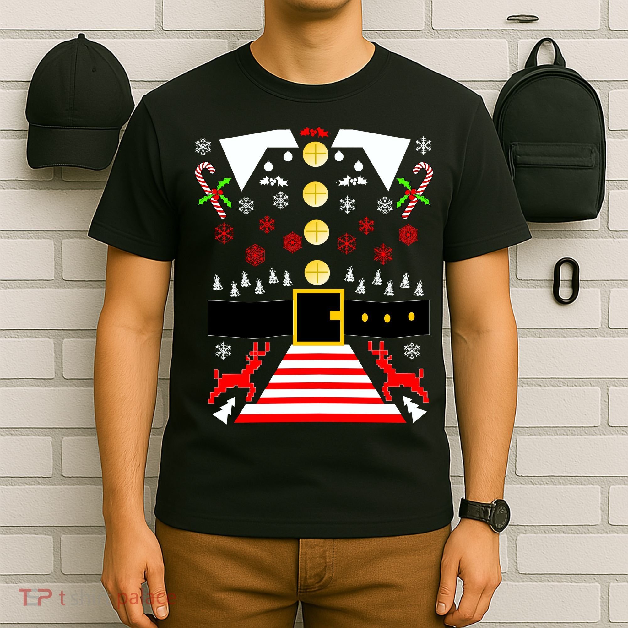 Ugly Christmas Sweater Elf Costume T-Shirt