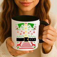 Ugly Christmas Sweater Elf Costume Coffee Mug thumb 3