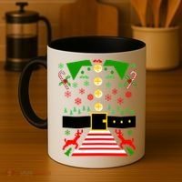 Ugly Christmas Sweater Elf Costume Coffee Mug thumb 4