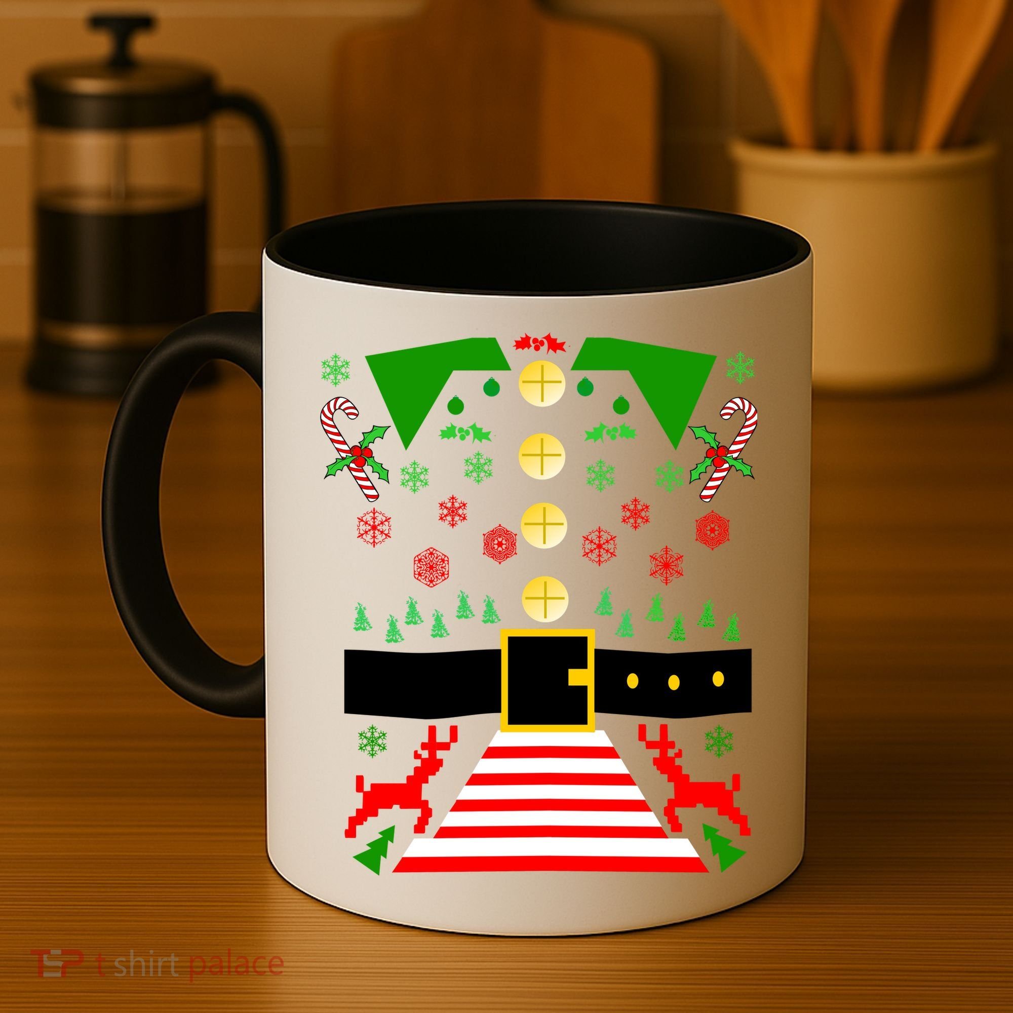 Ugly Christmas Sweater Elf Costume Coffee Mug