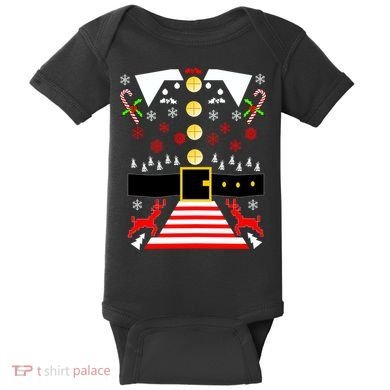 Ugly Christmas Sweater Elf Costume Baby Bodysuit