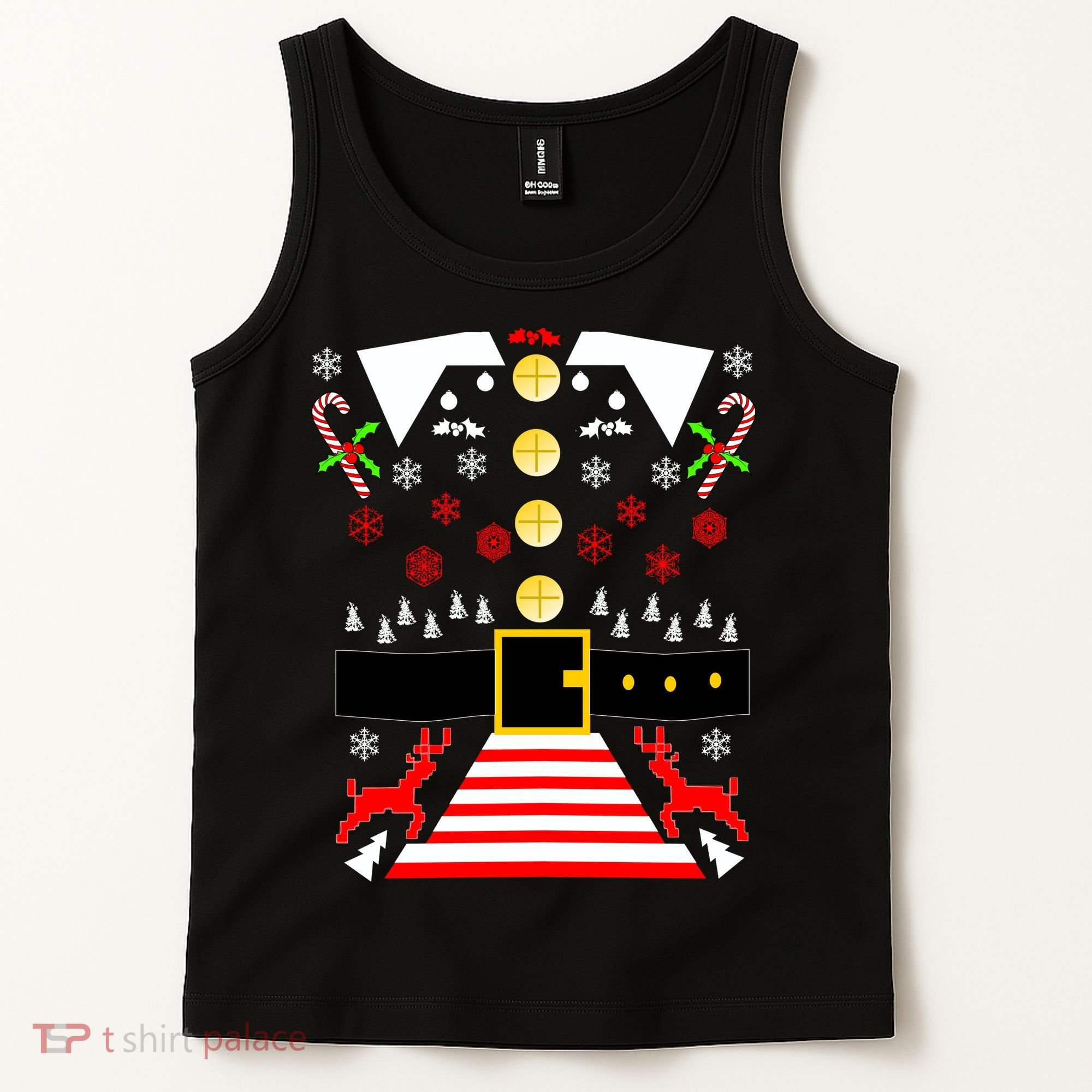 Ugly Christmas Sweater Elf Costume Tank Top