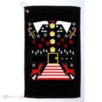 Ugly Christmas Sweater Elf Costume Golf Towel thumb 0