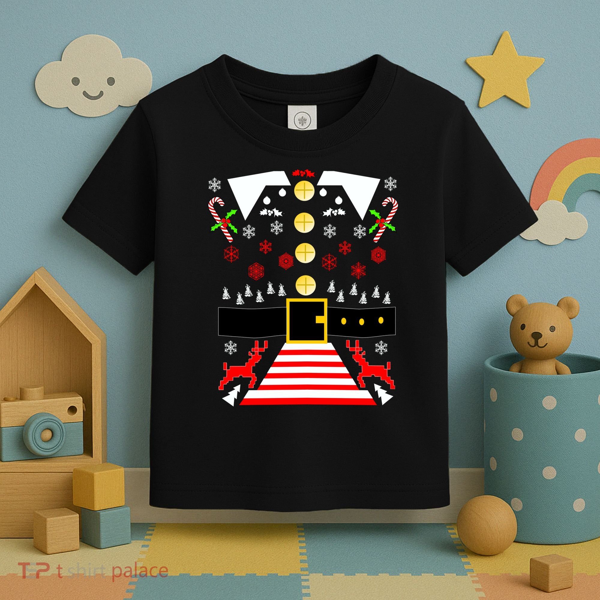 Ugly Christmas Sweater Elf Costume Toddler T-Shirt